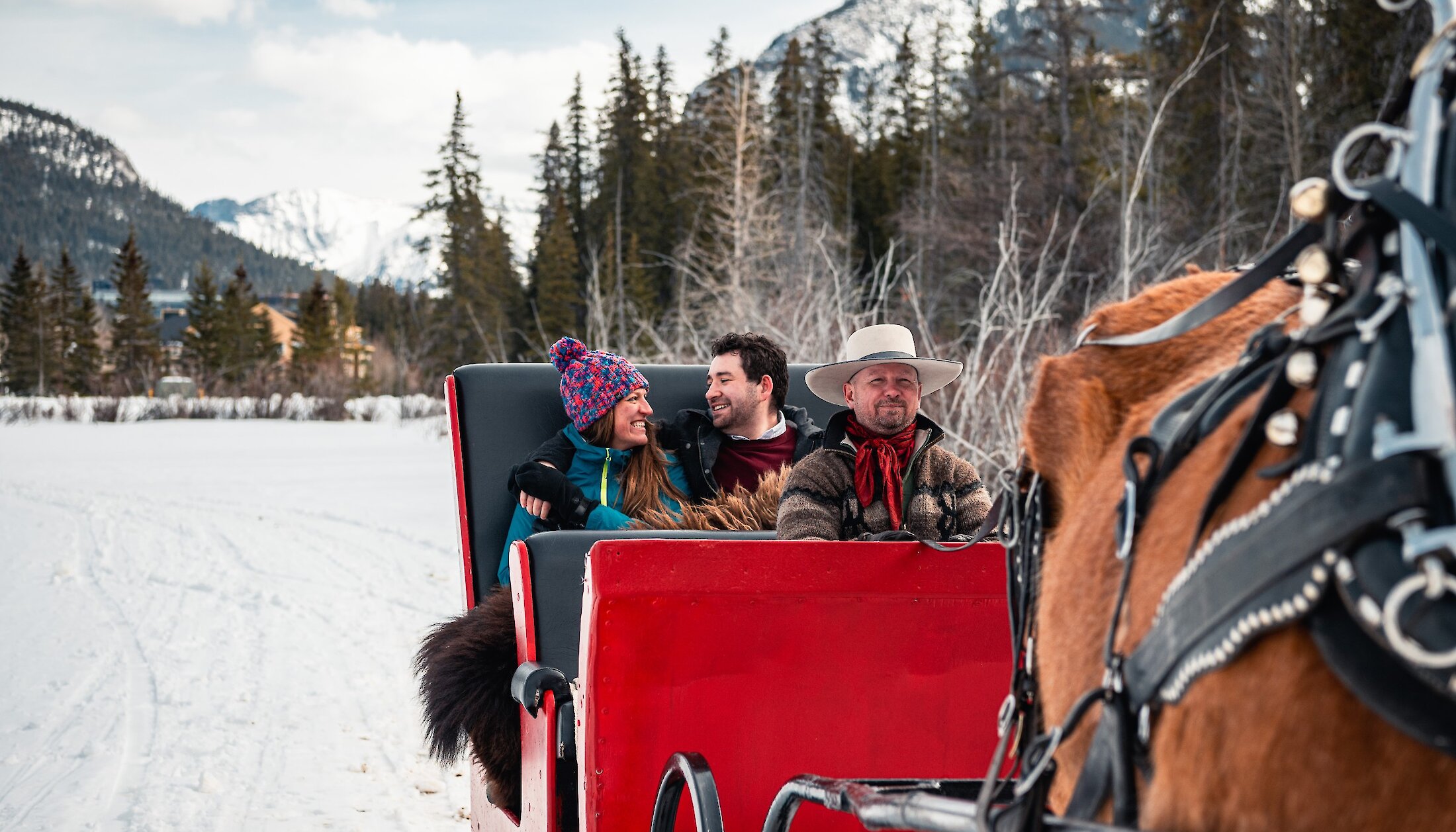 snuggle under the buffalo robe on a private sleigh ride