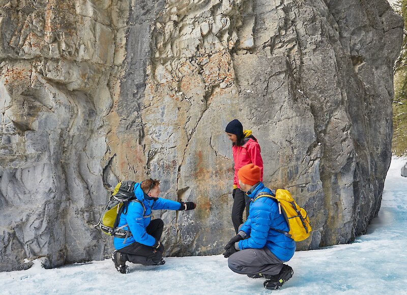 Checking out the pictographs in Grotto Canyon