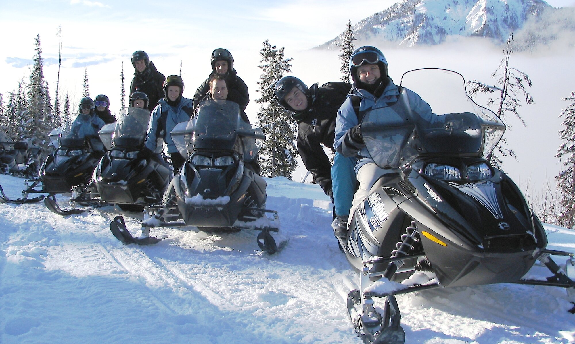 Snowmobiling adventures on the trails in Golden