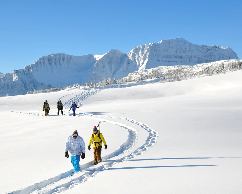 Snowshoeing at the top of the world at Sunshine Village