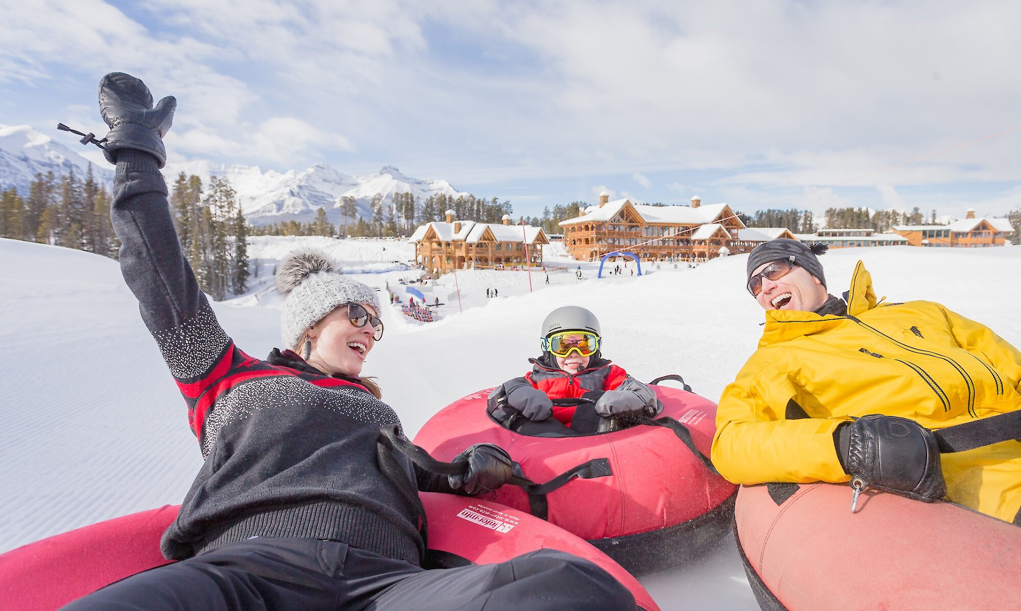 Guests enjoying Snow Tubing at Lake Louise