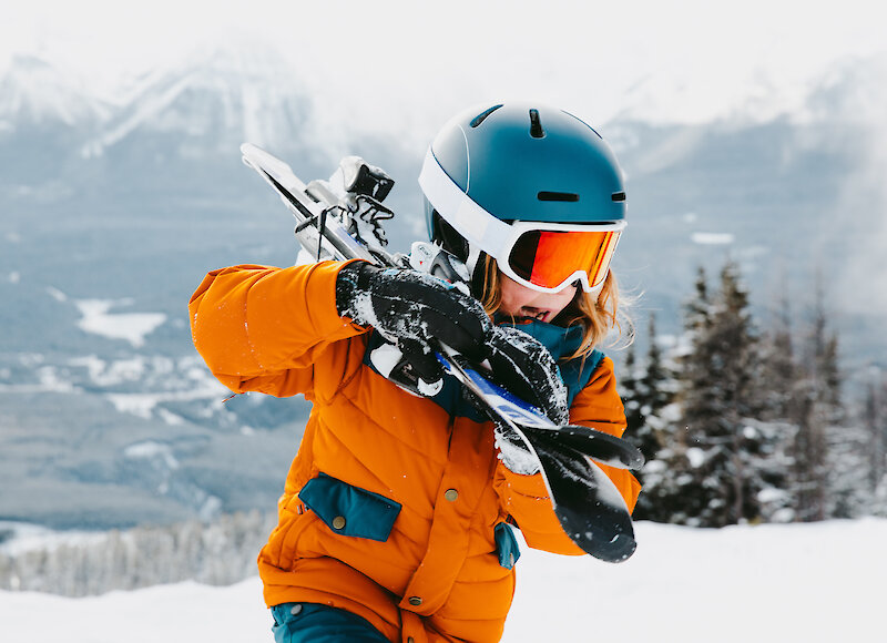 A little skier at Lake Louise Ski Resort