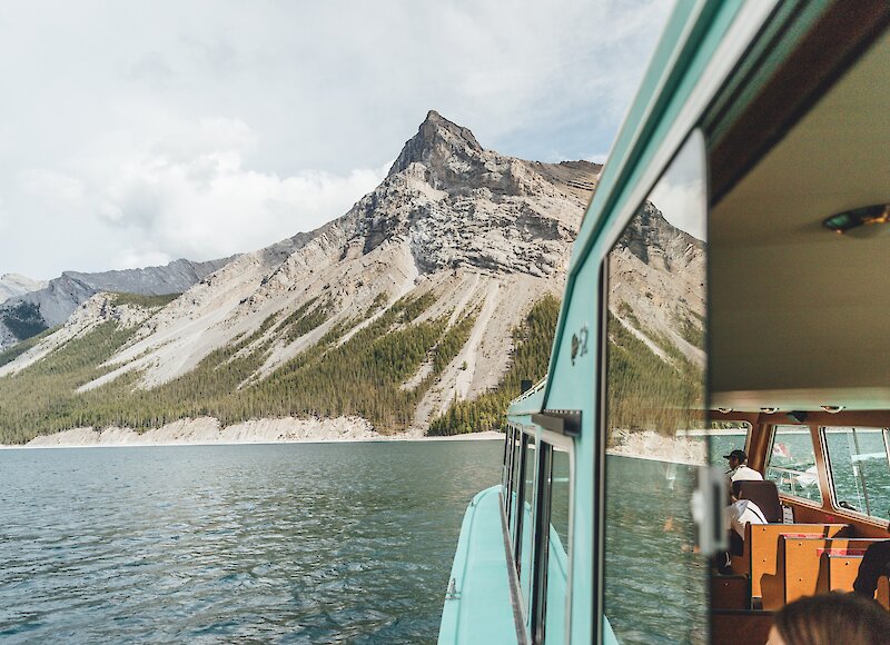 A view from the boat on lake minnewanka