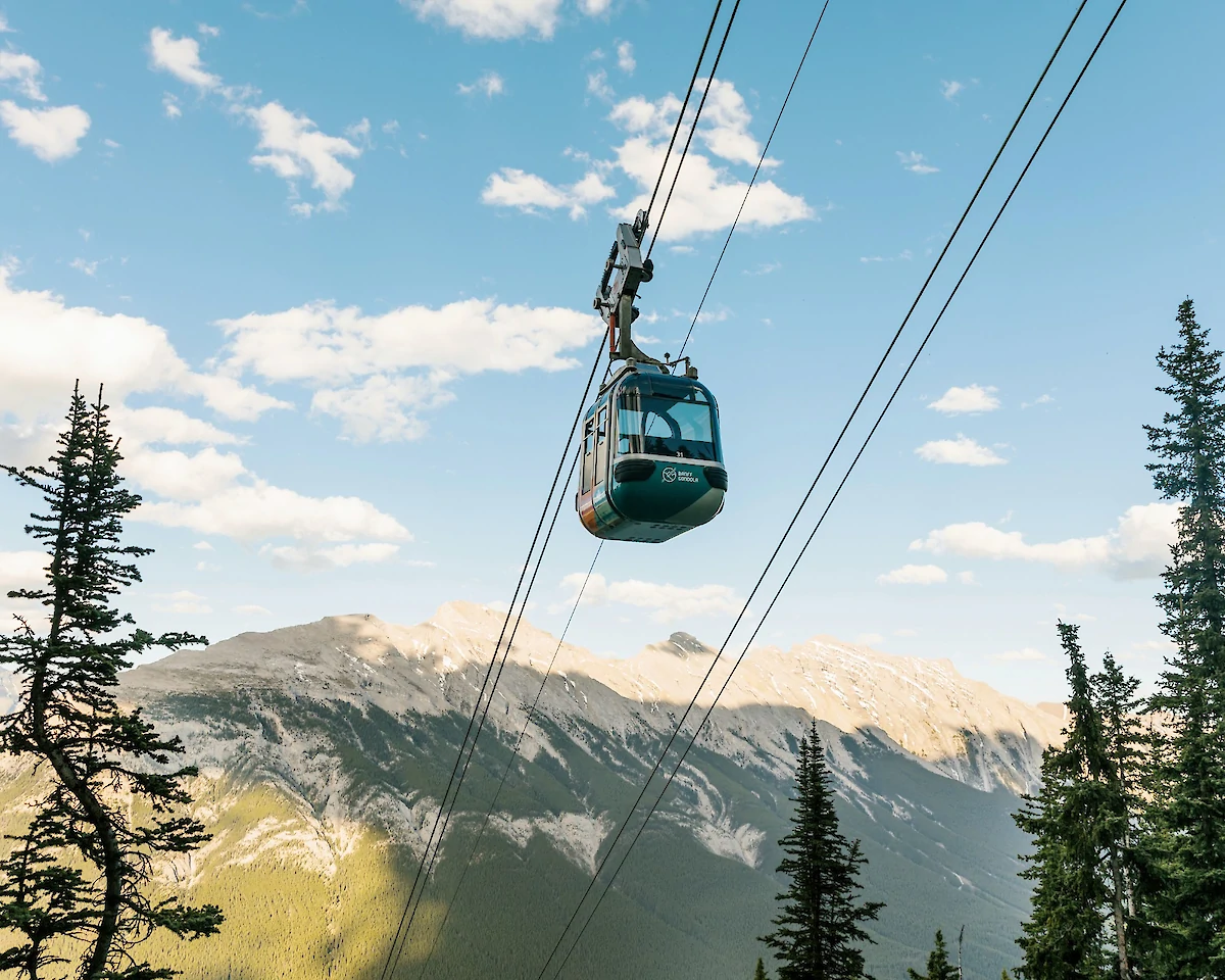 Banff Gondola heading up Sulphur Mountain in Banff