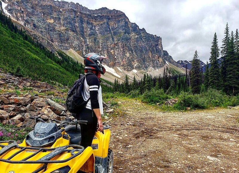 ATV rider taking in the views during  stop