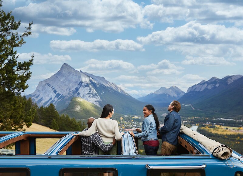 Open Top Tour Stop at Mt Norquay Lookout