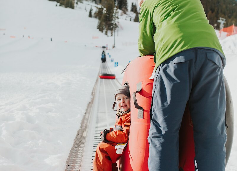 The tubing magic carpet at Mount Norquay