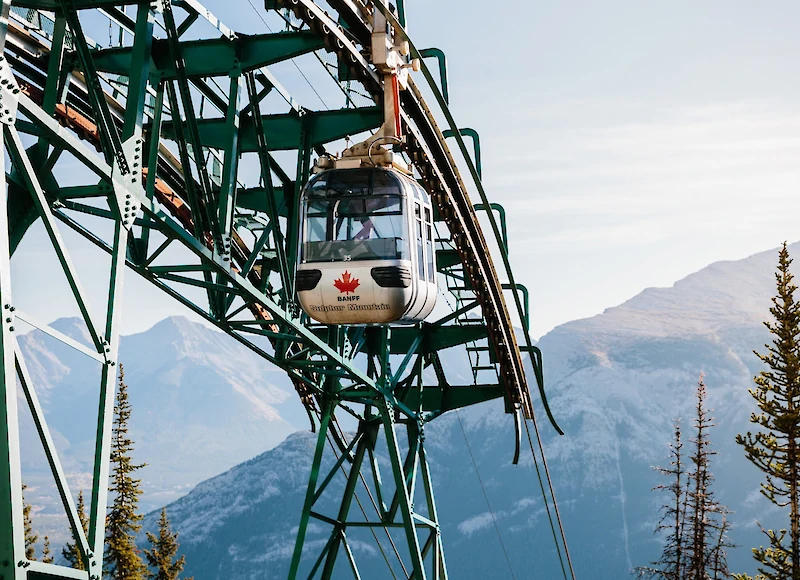 The Banff Gondola Cabin at the top of Sulphur Mountain