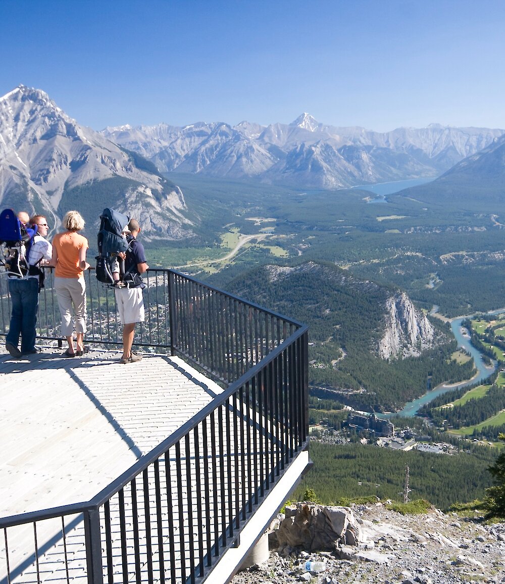 Views from the observation deck at the top of the Banff Gondola